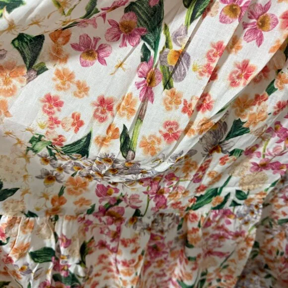 Agua By Agua Bendita lima jardiniera' floral-print linen maxi dress - Picture 8 of 11